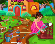 Barbie cleaning the garden online